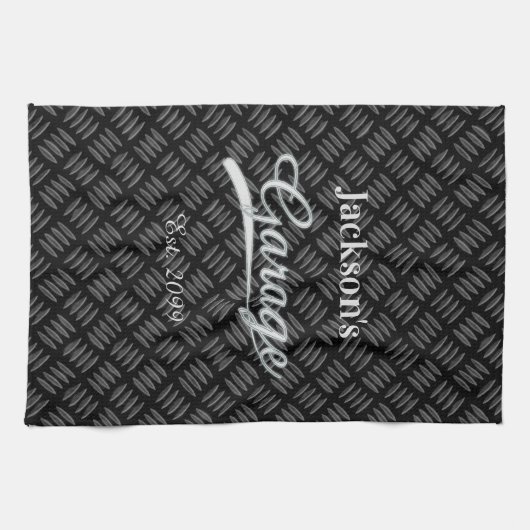 Garage gris classique Serviette graissée de cuisin (Horizontal)