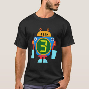 Garage Kinderen Kleine Robot Verjaardag 3e Verjaar T-shirt