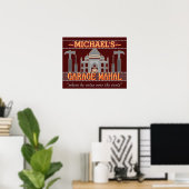 Garage Mahal Man Cave Funny Personalized Guy Humor Poster (Thuiskantoor)