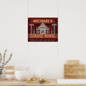 Garage Mahal Man Cave Funny Personalized Guy Humor Poster (Keuken)