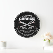 Garage Name Date Tools Wrenches Mechanics Black Grote Klok (Huis)