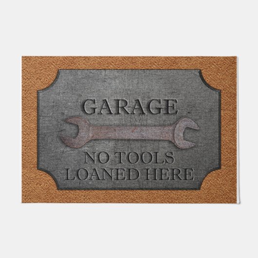 Garage No Tools Loaned Here Funny Deurmat (Voorkant)