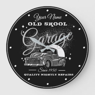 Garage Old School Your Name Grey 1950's Era Truck  Grote Klok