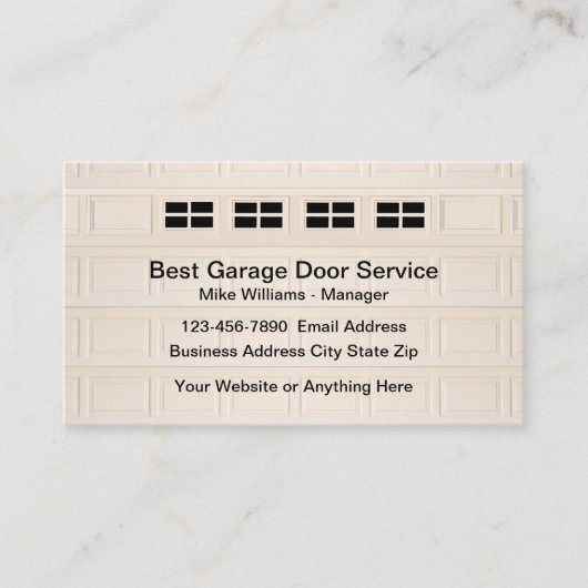 Garage Porte Services Cartes de visite simples (Devant)