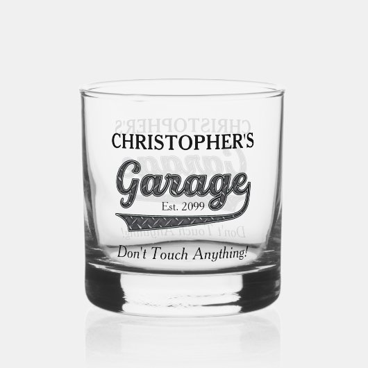 Garage Raak niets Drinkware aan Whisky Glas (Voorkant)