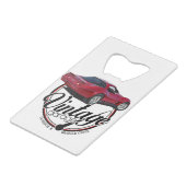  Garage Red Corvette Kredietkaart Flessenopener (Achterkant Gekanteld)