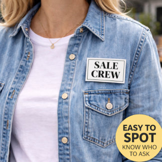 Garage Sale Bemanning Knop | Yard Sale Helfer Badg Button