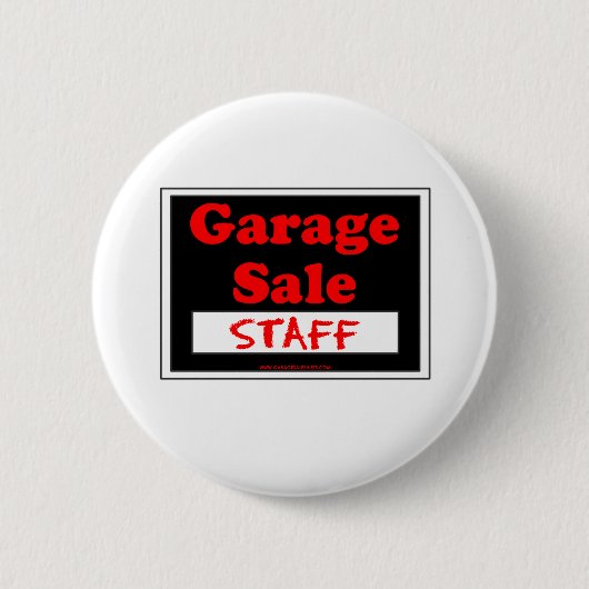 Garage Sale Personeel Ronde Button 5,7 Cm (Voorkant)