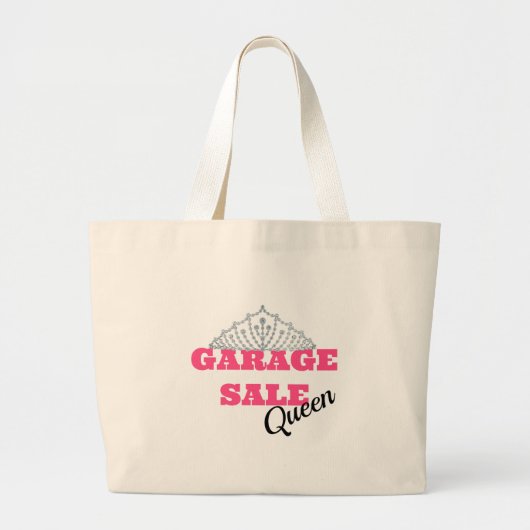 Garage Sale Queen Line Grote Tote Bag (Voorkant)