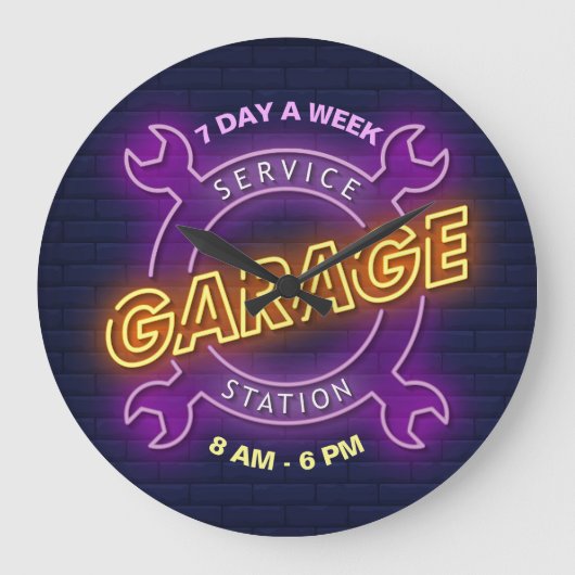 Garage Service Station Aangepaste tekst Grote Klok (Voorkant)