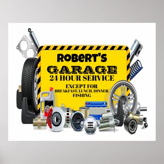 Garage Sign Humor Poster (Voorkant)