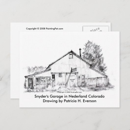 Garage Snyder, carte postale (Devant / Derrière)