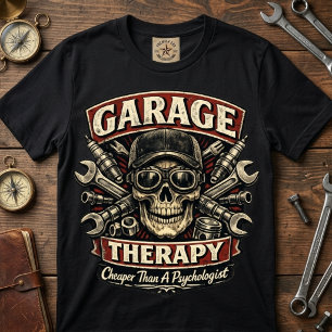 Garage Therapie Goedkoper Dan Een Psycholoog Vinta T-shirt