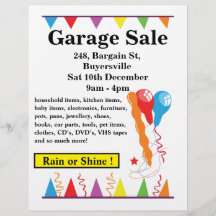 Garage verkoop teken werf verkoop