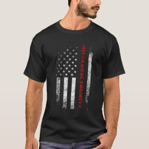 Garage Vintage Amerikaanse Vlag Werktuigbouwkundig T-shirt