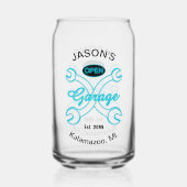 Garage Wrenches Drinkware Bier Blikvorm Glas (Achterkant)