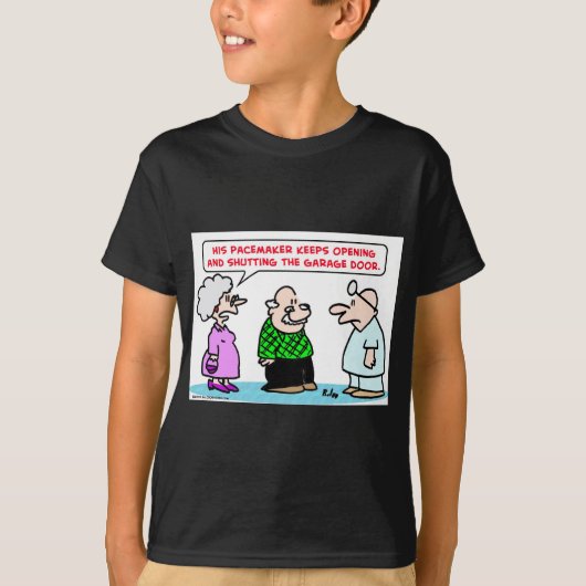 garagedeur voor pacemaker open t-shirt (Voorkant)