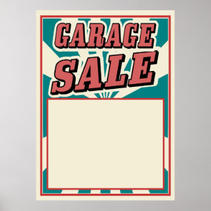 Garageverkoop poster retro