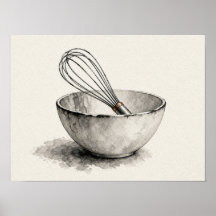 Garandeer- en kom-bakkerij-muurkunst Keukenposter