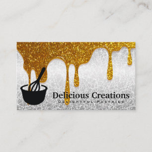 Garandeer Icoon Gouden Glitterdruppels Visitekaartje