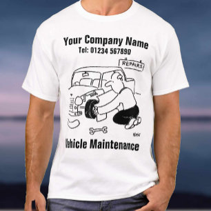 Garantie voertuig auto onderhoud monteur t-shirt