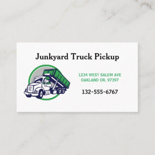 Garbage Junkyard Pickup Cartoon Guy Visitekaartje