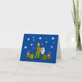 Garbage Man and Elves Christmas Card Kaart (Voorkant)