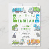 Garbage Trash Truck Birthday Invitation (Devant)