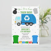 Garbage Trash Truck Birthday Invitation (Debout devant)