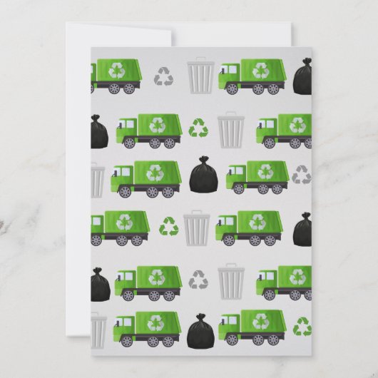Garbage Truck Anniversaire Invitation (Dos)