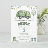 Garbage Truck Birthday Invitation (Debout devant)