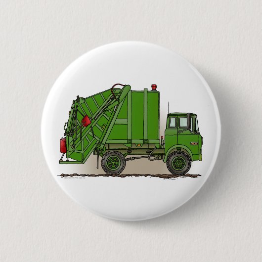 Garbage Truck Green Button Pin (Voorkant)