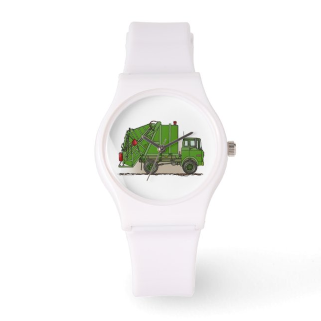 Garbage Truck Green Horloge (Voorkant)