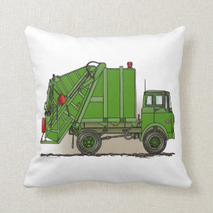 Garbage Truck Green Kussen