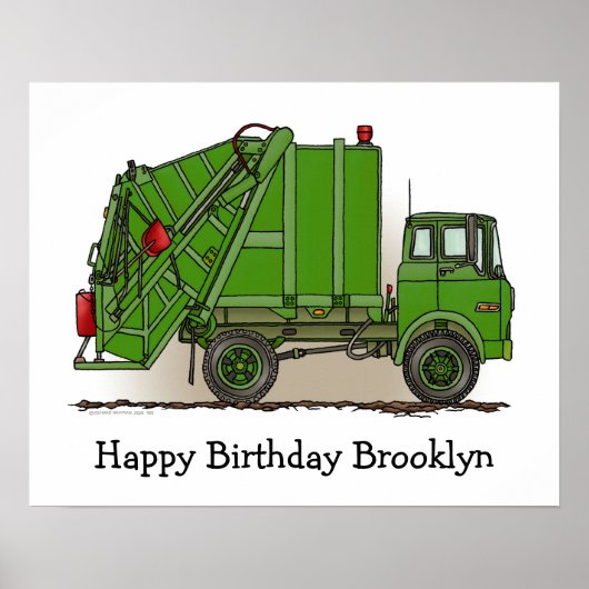 Garbage Truck Green Poster (Voorkant)