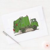 Garbage Truck Green Rechthoekige Sticker (Envelop)