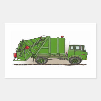 Garbage Truck Green Rechthoekige Sticker