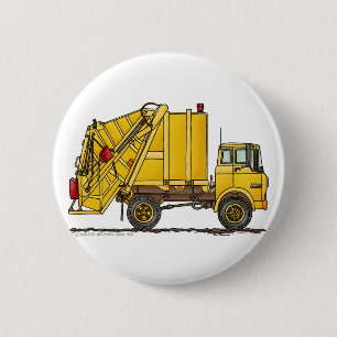 Garbage Truck Rear Loader Pins Ronde Button 5,7 Cm
