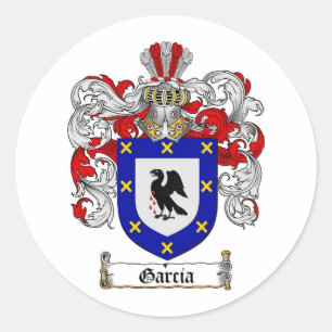 GARCIA FAMILIE CREST - GARCIA - WAPENKAT RONDE STICKER