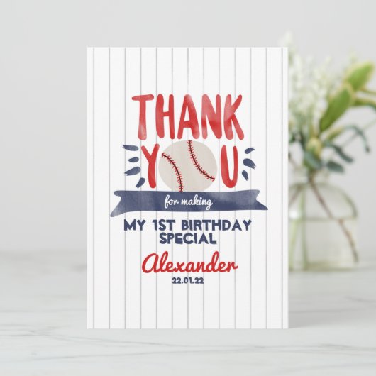 Garçon 1er Carte de remerciements d'anniversaire d (Debout devant)