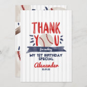 Garçon 1er Carte de remerciements d'anniversaire d (Devant / Derrière)