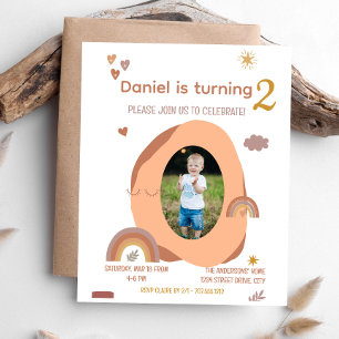 Garçon 2e carte d'invitation avec photo