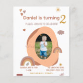 Garçon 2e carte d'invitation avec photo (Devant)