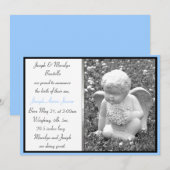 Garçon Angel Faire-part de naissance personnalisé (Devant / Derrière)