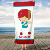 Garçon avec Bat de Baseball Serviette de bain pers