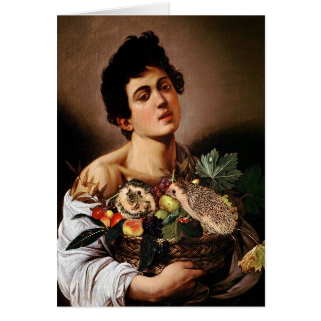 Garçon avec un panier de fruit et de quelques (Devant)