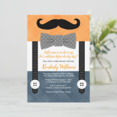 garçon baby shower invitation petit homme orange m (Debout devant)