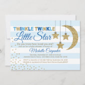 Garçon baby shower invitation scintillant petit ét (Devant)