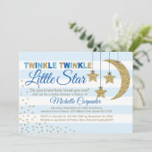 Garçon baby shower invitation scintillant petit ét (Debout devant)