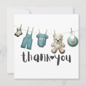 Garçon Baby shower Merci Teddy Ours (Devant)